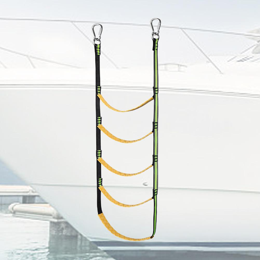 3/4/5 Step Boat Rope Ladder Soft Assist Boat Folding Ladder Stretchable Portable Rope Ladder for Motorboat Yacht Inflatable Boat