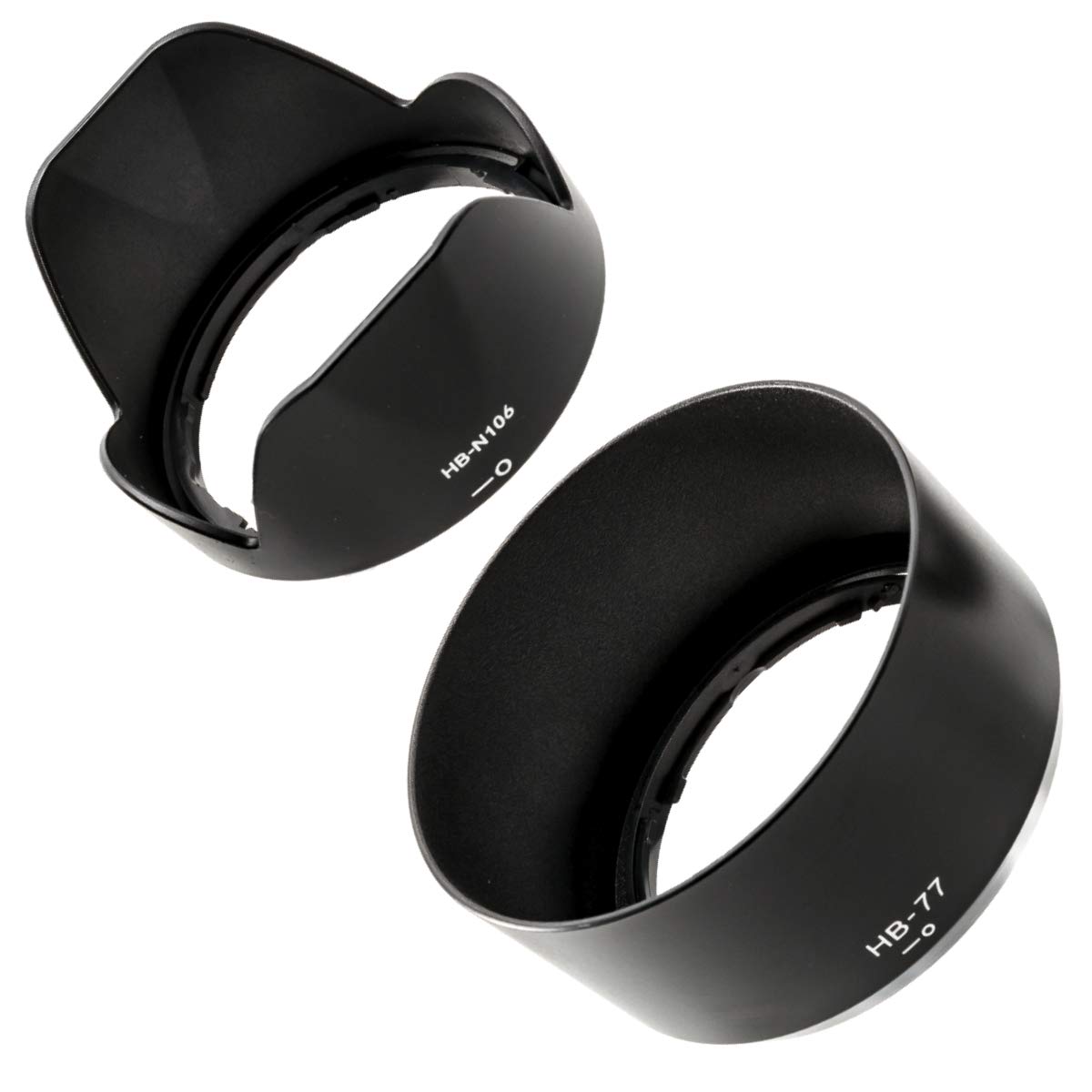 

ZEROPORT JAPAN Compatible Lens Hoods for Nikon and D5300 Double Zoom Kit Set of 2 D3400, D5600, AF-P Cameras, (HB-N106 + HB-77) чорний