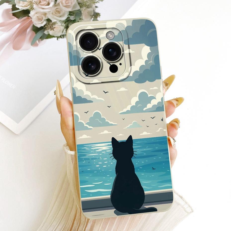 New Fashion Phone Case For iPhone 16 Pro Max iPhone16 16Pro Soft Silicone Cases For iPhone 16ProMax Shockproof Covers Bumpers