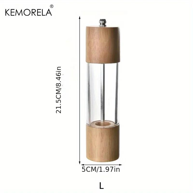 High Quality Acrylic Salt and Pepper Grinder Manual Salt and Pepper Mill Wood Shaker Adjustable Core Salt Grinder Kitchen Tools