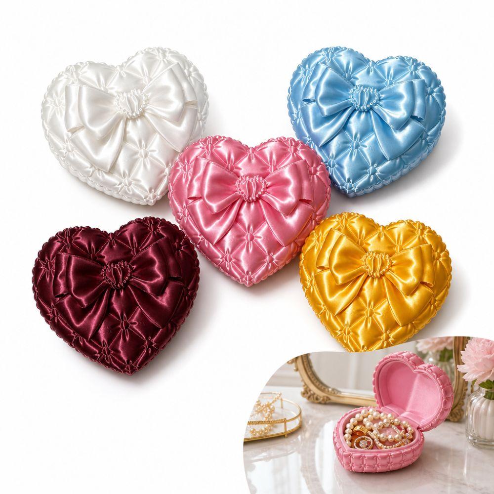 Does Not Take Up Space Heart-shaped Jewelry Box Silk Texture Storage Tray Vanity Table