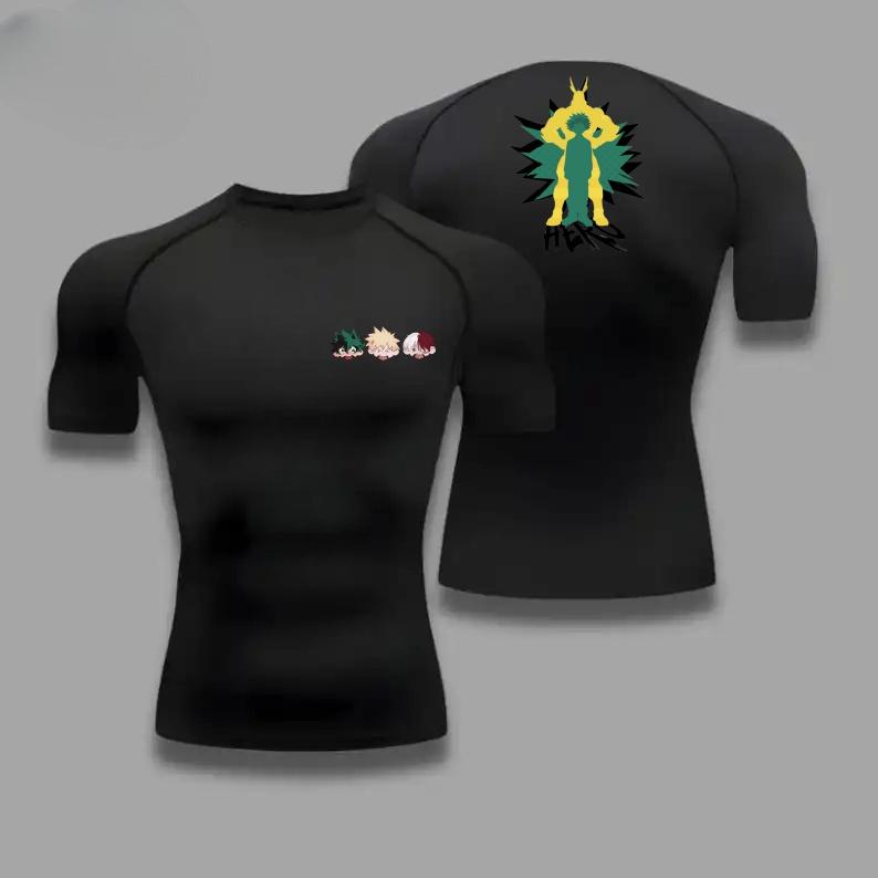 Fitness Sportswear Teenagers Tshirt All Mightmen Graphic Tops Tight Training Clothes Boys Compression Running Basketball Clothes