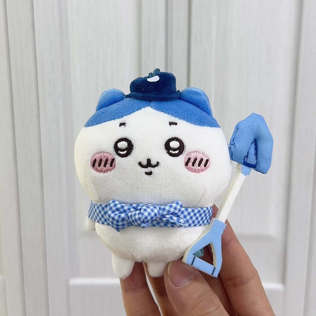 Nuovo Chiikawa Hachiware Usagi Kurimanju Serie Picnic Indossa un Cappello Scacchi Fiocco Modellazione Peluche Portachiavi Itabag Fascino Borsa Tela Regalo