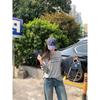 Women's European Style Long Sleeve Loose-Fit Letter Print T-Shirt, American Retro Slim Base Layer