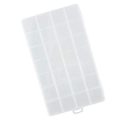 Multiple Grid Boxes Square Transparent Plastic Storage Box 6/10/15/24/28 Grids   Sewing Accessories
