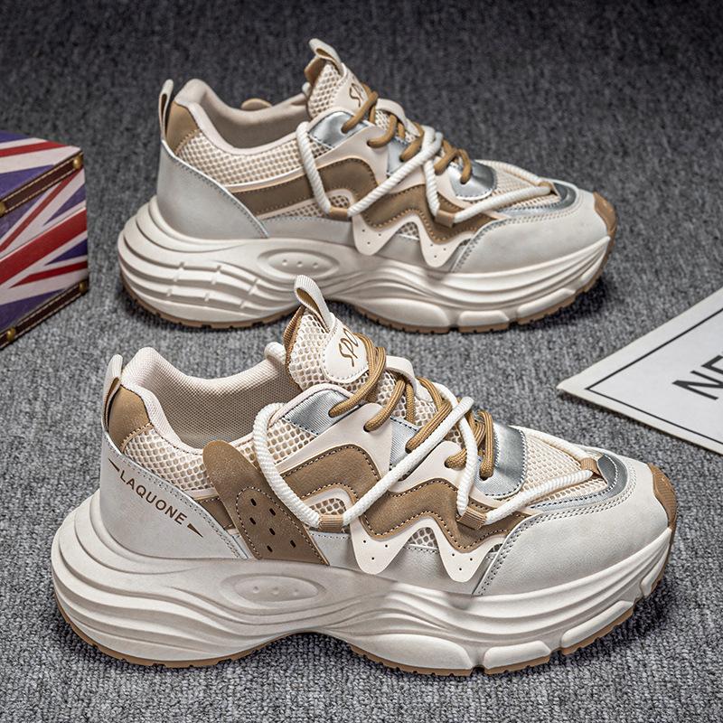 

Fashion Men Casual Sneaker Spring Fashion Breathable Platform Sneakers Man Non-Slip Lace Up Running Shoes Mesh Zapatillas De Hombre 39 хакі