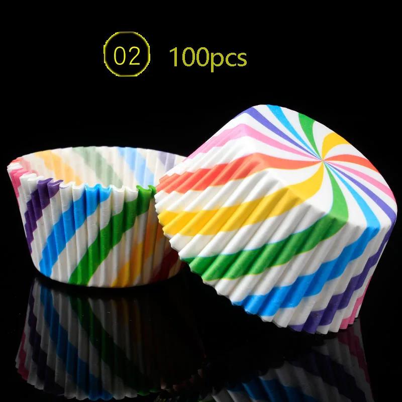 100Pcs Cake Muffin Cupcake Paper Cups Cake Box Cupcakes Liner Mold Kitchen Baking Accessories Cake Mold Cooking Tools