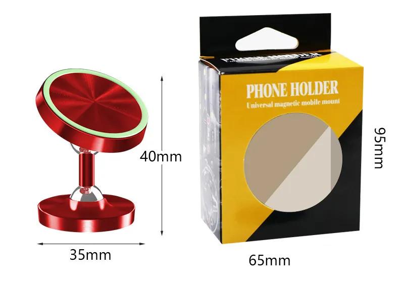 New Hight Car Phone Holder  39mm 360 Degree Magnetic Phone Car Holder Universal Magnet Mobile Phone Mount Car Mobile Holder