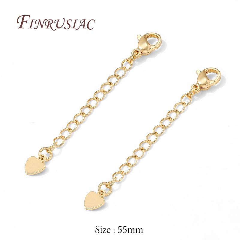 18K Gold Plated Extension Chain with Clasp For Jewelry,Brass Extension Tail Chain,DIY Bracelets/Necklace Making Accessories