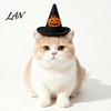 Cosplay Headgear for Dogs Pet Halloween Witch Hat, Bows/Pumpkins Decor, Adjustable Felt Pumpkin Bat Ghost Costume Accessory, Lightweight Comfortable
