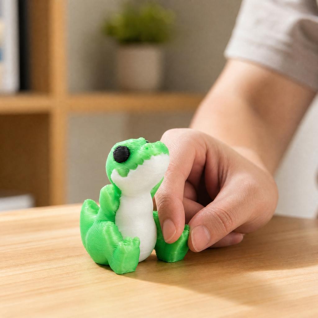 3D Printed Articulated Dinosaur Toy - Sitting Cute Collectible for Kids