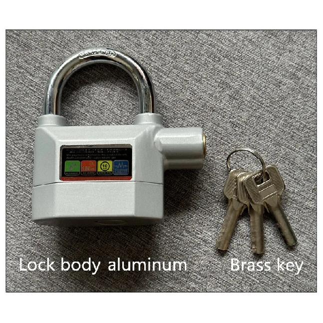 Falante Waterproof Alarm Door Padlock 110db Siren Alarm Lock Universal Anti-Theft Padlock for Bicycle Motorcycle Door Gate