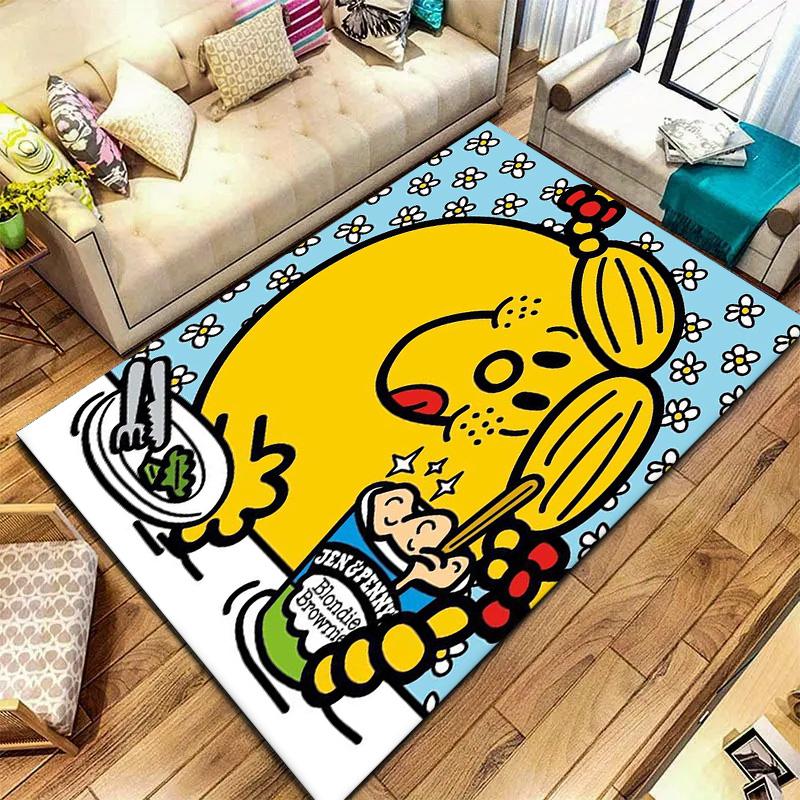 Sig. Tappeto Little Miss da Uomo per Soggiorno Camera da Letto Casa Decorazione Divano, Tappetino Antiscivolo per Giochi Bambini