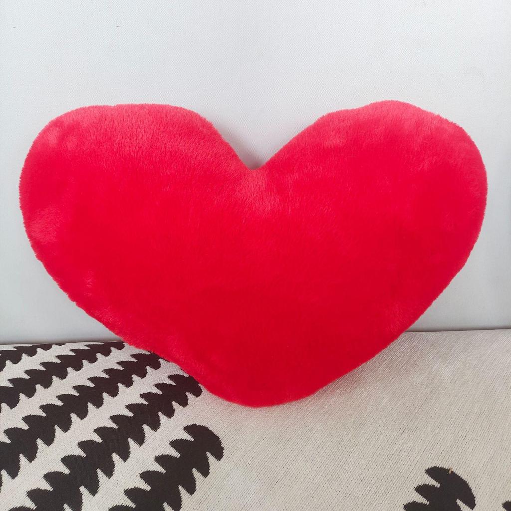 Heart-Shaped Imitation Rabbit Fur Pillow - Decorative Sofa & Bedside Cushion