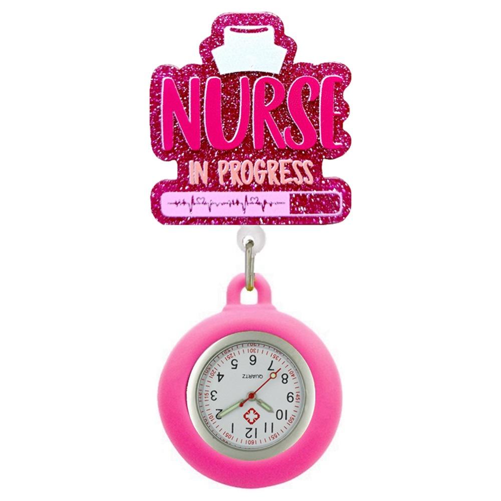 

Heart Acrylic Glitter Elastic Clip Doctor Nurse Student Teacher Badge Holder Retractable Badge Reel