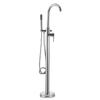Chrome Polished Bathtub Floor Stand Faucet Mixer Single Handle Mixer Tap 360Rotation Spout With ABS Handshower Bath Mixer Shower Silver