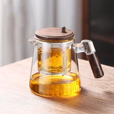 Creative Tea Separation Glass Teapot 650ML One-button Filtering Teapot  Office