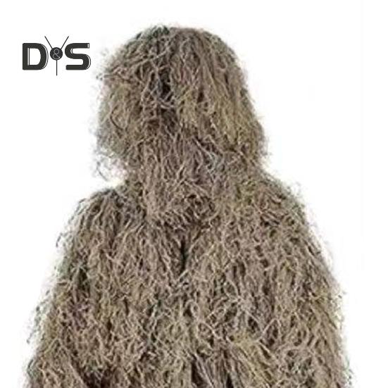 5Pcs/Set Ghillie Suit with Jacket Pants Hood Garland Carry Bag 3D Camouflage Hunting Apparel Youth Adults Woodland Clothes
