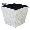 Small Medium Plant Pot Square Plastic Flower Pot, Stone-Look Planter with Drainage Hole, Modern Thickened Wear Resistant Container for Indoor Outdoor
