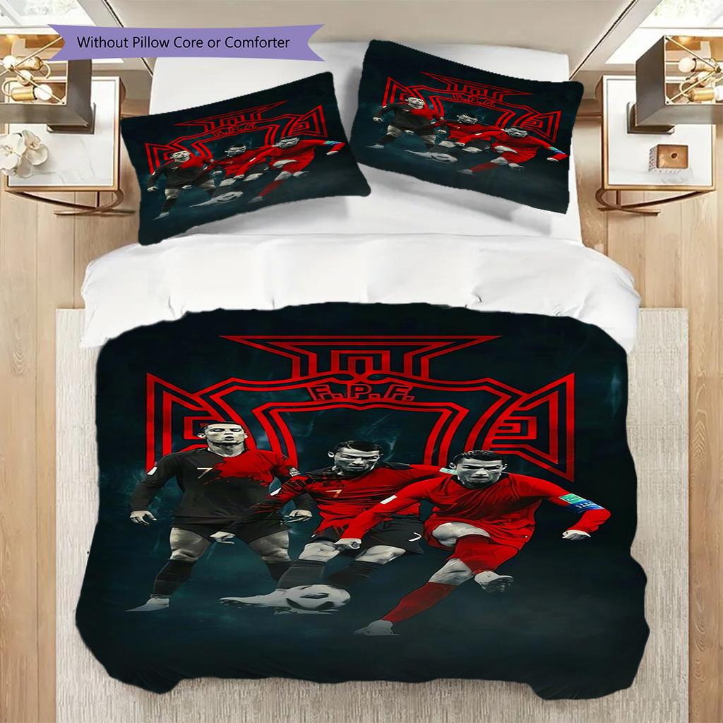 Ronaldos Legacy Bedding (1 * Duvet Cover + 2 * Pillowcase, Without Core) 2D Flat Duvet Cover and Pillowcase Bedding Set Christmas Birthday Gift