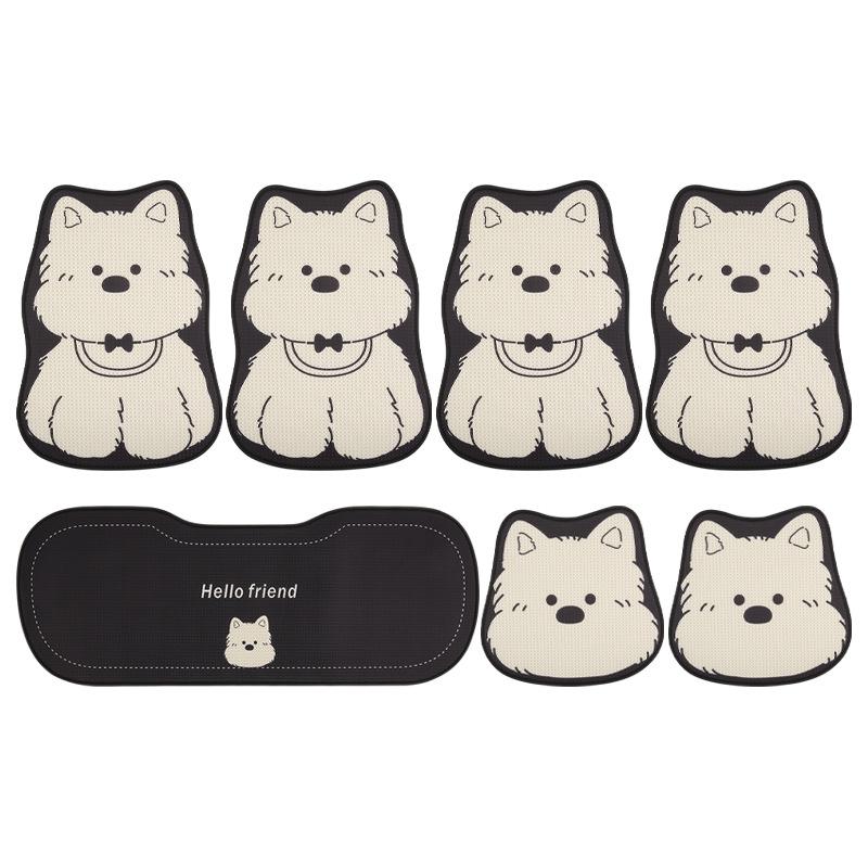West Highland Cartoon Ladies Car Seat Cushion for Volkswagen Golf, Sagitar, Tayron, and T-Roc - All Seasons.
