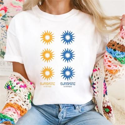 Casual Fashion Versatile Short Sleeved Style Women's Clothing 90s O-Neck T-Shirt Printed Top Cartoon Pattern Street Trend T-Shir