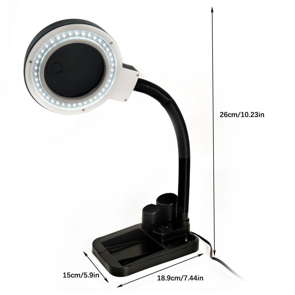 Magnifier Glass Lamp Lighting Loupe Accessory Universal Magnification Device US Plug Magnifying LED Light Reading Lamps Devices