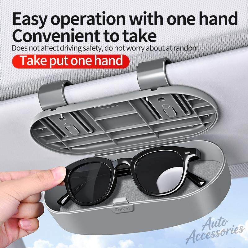 Car Sun Visor Glasses Box Portable Sunglasses Eyeglass Case For Porsche Cayenne Panamera Macan 911 718 918 Cayman Taycan Sticker
