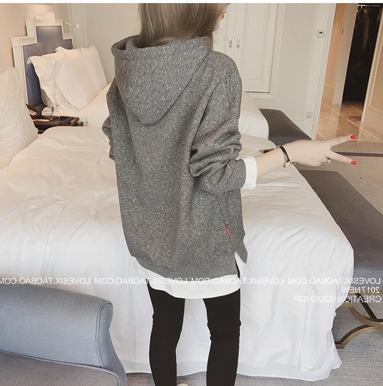 2026 Autumn/Winter Women's Loose Hooded Thick Pullover Sweatshirt, Trendy Two-Piece Style.