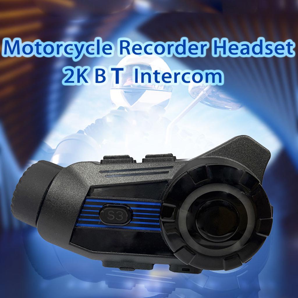 Motorcycle Helmet Headset with 2K Camera Noise Cancellation Helmet Headphones Motorcycle Intercom Headset Communication Systems