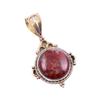 Natural Red Jasper Gemstone 925 Solid Sterling Silver Two Tone Pendant 1.5" R8m12