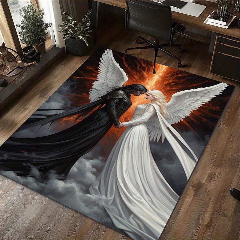Angel and Demon Rug - Home carpet Office Decorative Carpet For Living Room Bedroom Door Mat Floor Rug Computer Chair Area Rug
