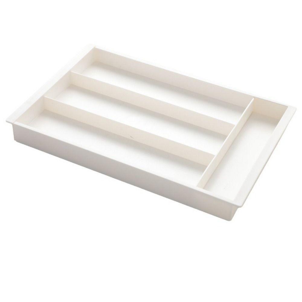 

Plastic Retractable Drawer Organizer Multi-compartment Separated Stationery Box for Home белый