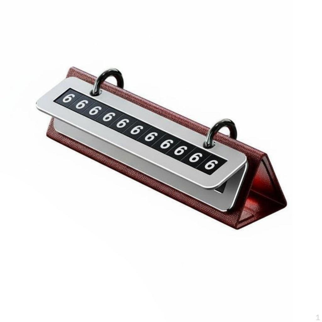 Temporary Parking Phone Number Plate Premium Leather Finish