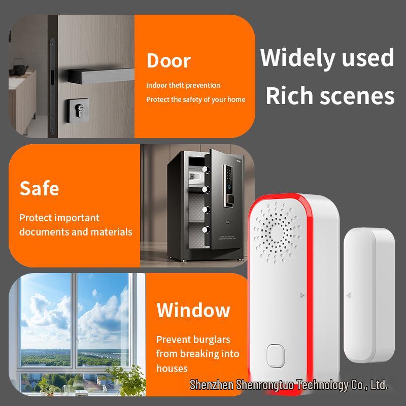Allarme Sensore Magnetico WiFi per Porte/Finestre con Rilevamento Intelligente a Basso Consumo
