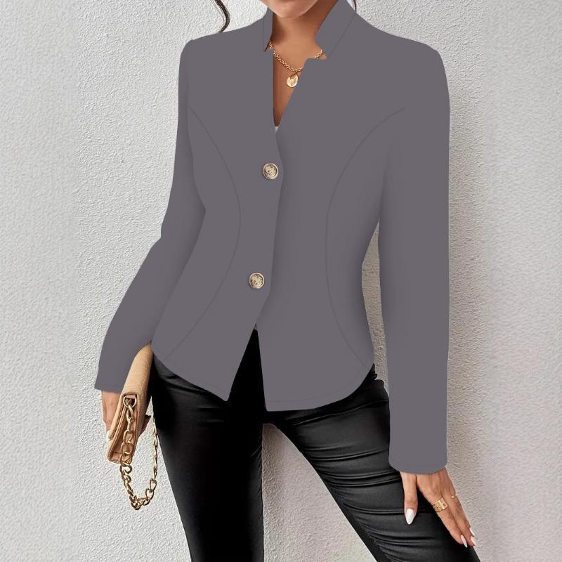 Women S Slim Fit Solid Color Long Sleeve Blazer Jacket