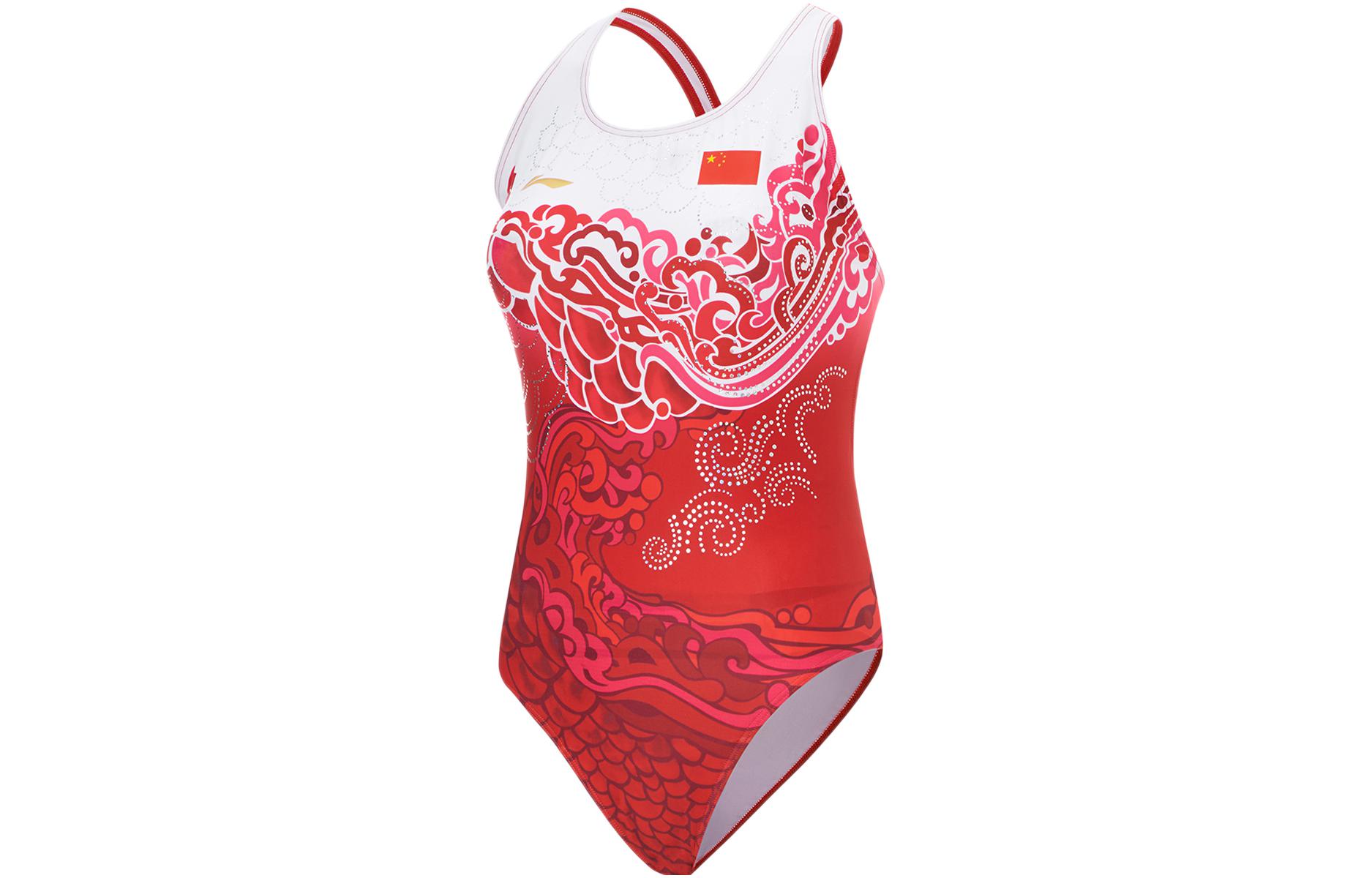 Коллекция настольного тенниса Li Ning Цельный купальник Женский Бычий Красный ASLT022-1 L