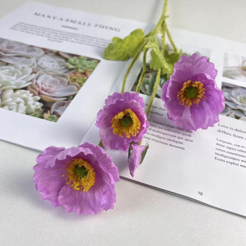 Artificial Poppy Flowers Bouquet Silk Fake Flowers For Home Decor Garden Marriage Party Wedding Decoration DIY Vase Accessories
