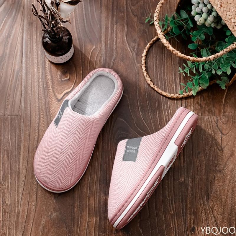 Fashion Large Sized Cotton Slippers for Home Use Anti Slip for Autumn Winter New Indoor Warm Simple Comfortable Cotton Slippers