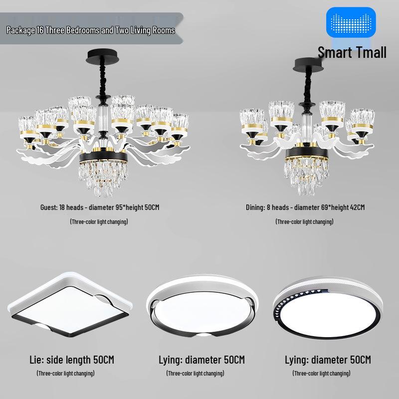 Chinese Style Luminous Crystal Chandelier: Modern Luxury Lighting for Living Rooms and Halls