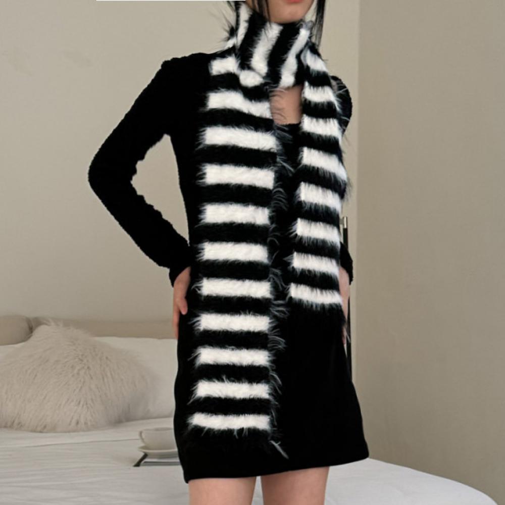 

Вязаная зимняя длинная шаль-глушитель Blue City Illlayer Stripe Stripe