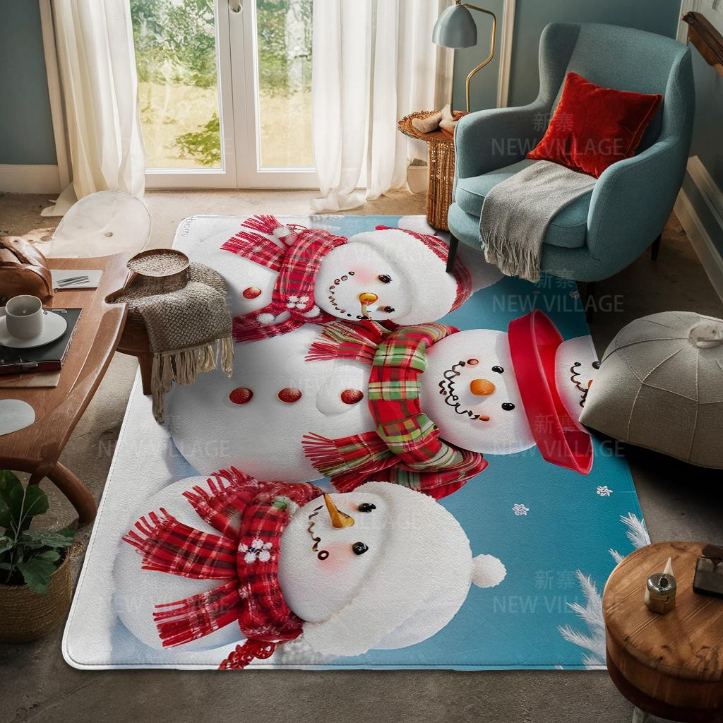 House Entrance Carpet Home Door Mat Living Room Bath Foot Bathroom Non-slip Water Absorption Rugs Bath Merry Christmas Winter