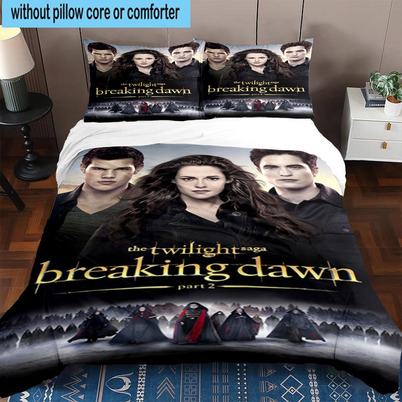 3PCS Eclipse Twilight vampire 3pcs Bedding,Including 3PCS Duvet Cover And 2pcs Pillowcases Perfect for Christmas,Ideal for Bedroom, Dormitory