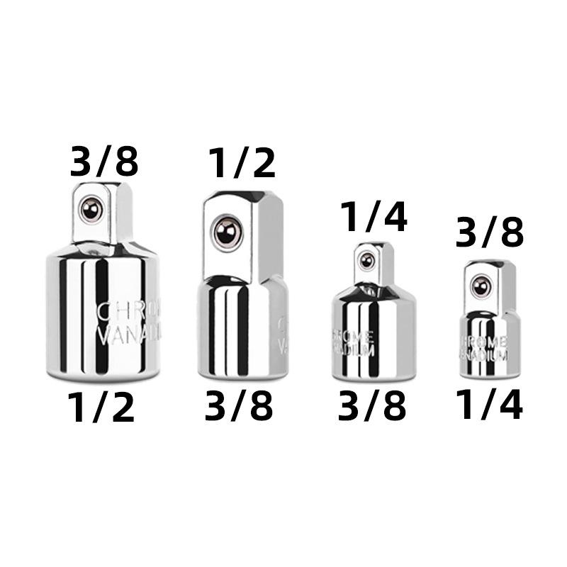 1/4" 3/8" 1/2" Ratchet Wrench Socket Converter Sleeve Head Adapter Chrome Vanadium Sleeve Drive Wrench Transform Joint