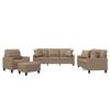 Vidaxl 4-Cz. Living Room Set with Cushions, Cappuccino, Eco-Leather