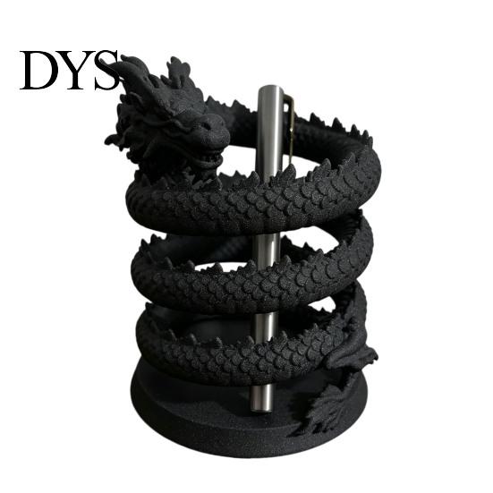 Decorative Pen Cup for Study Coiled Dragon Holder, Chinese Style Pencil Cool Gaming Desk Decor Organizer, Stationery Storage Container Office