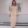 202 Autumn/Winter Women's Fashion Sequin Knit Long Dress Two-Piece Set