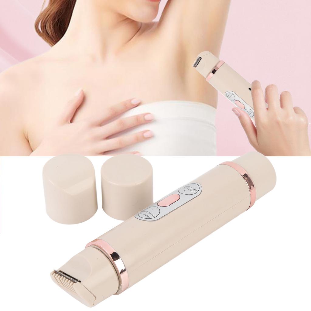 2 In 1 Pubic Hair Trimmer for Women Dual Head Female Body Hair Trimmer Type C Charging Electric Lady Clipper for Legs Underarm Lip Bikini Hair