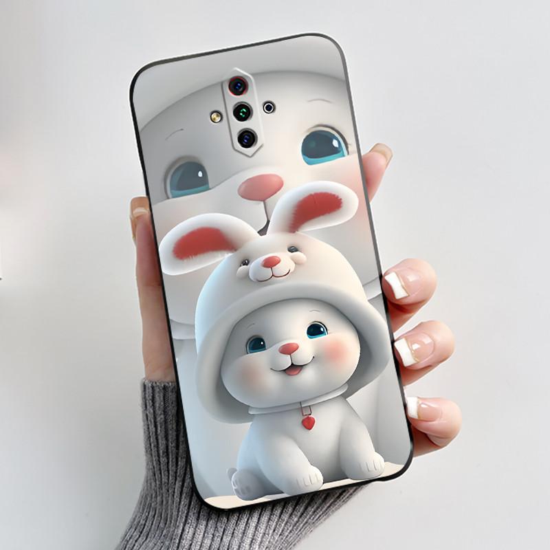 For ZTE Nubia Play 5G NX651J Case Cute Heart Rabbit Black Soft Silicone Shockproof Back Cover For Nubia RedMagic 5G Lite Casing