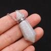 1pc Colgante Collar Botella de Perfume de Piedra Natural Acero Inoxidable Aromaterapia Aceite Esencial con Piedra Cuarzo para Mujer